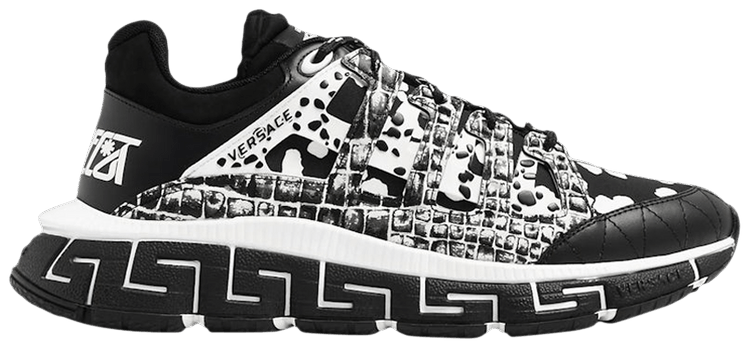 

Кроссовки Versace Trigreca 'Black White Print', черный
