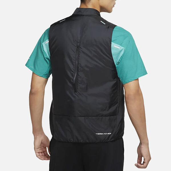 Жилет therma fit adv repel легкий водонепроницаемый беговой спортивный жилет Nike, черный — фото 4