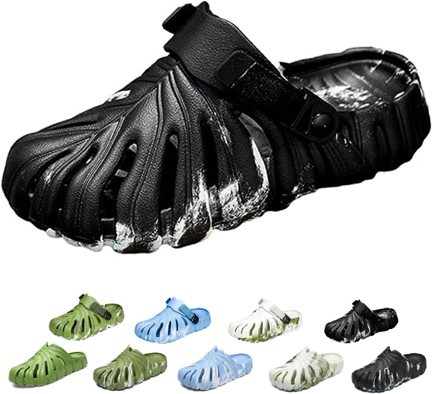 

Тапочки Spacebuyer Monstera, шлепанцы с листом монстеры, толстая подошва EVA, тапочки-подушки, нескользящие, быстросохнущие, дышащие пляжные шлепанцы Monstera для женщин и мужчин, черный