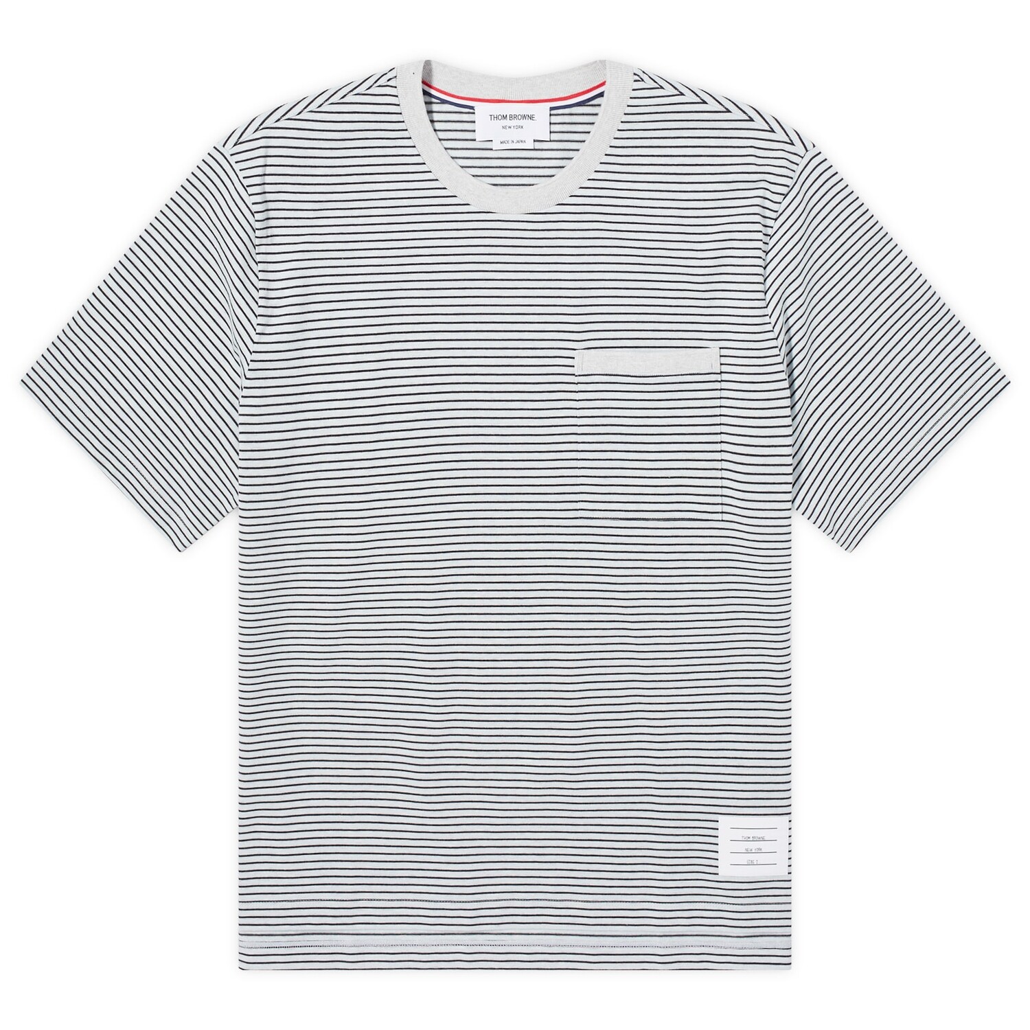 

Футболка Thom Browne Oversized Pocket Stripe T-Shirt, цвет Medium Blue
