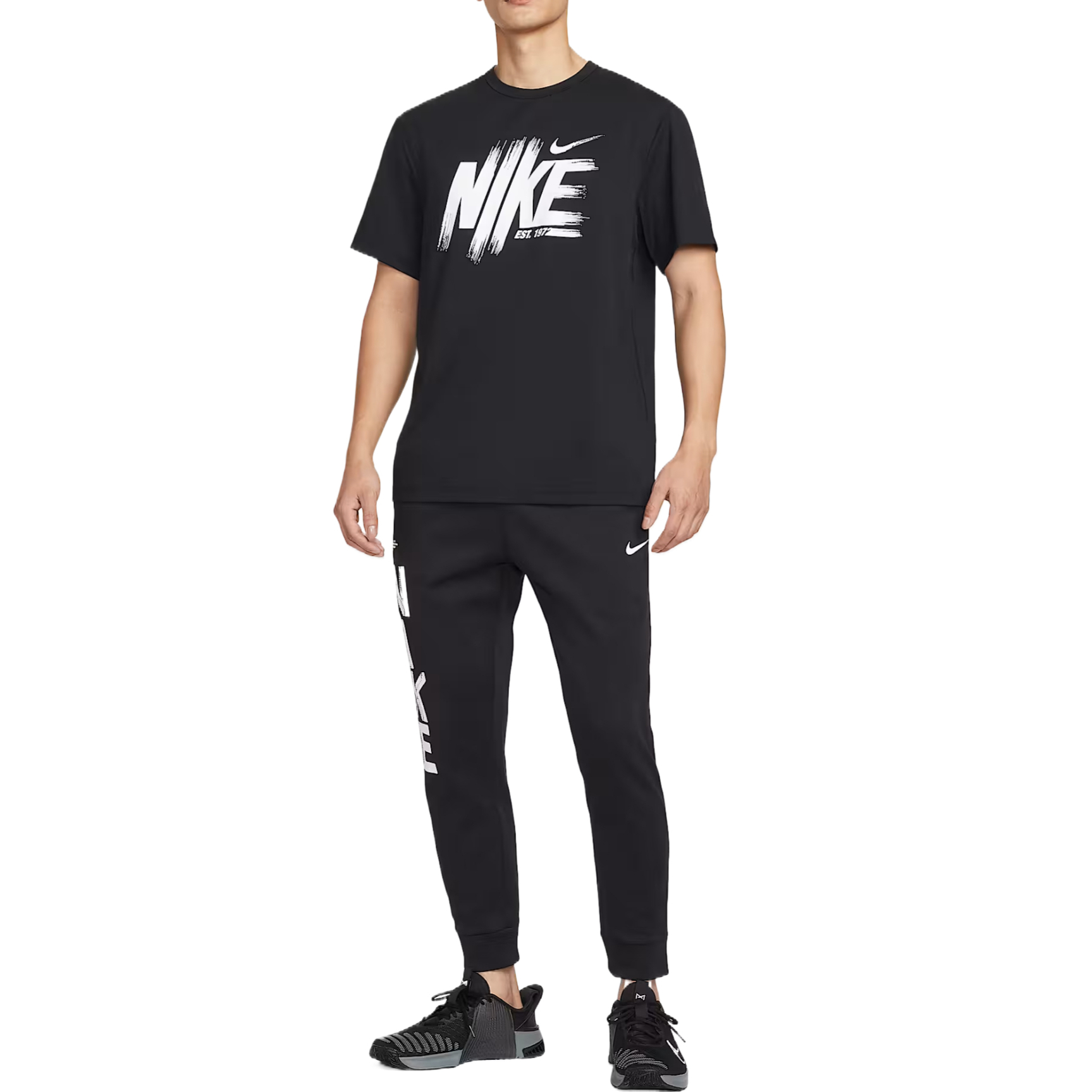 Nike Therma FIT спортивные штаны мужские черно-белые — фото 4
