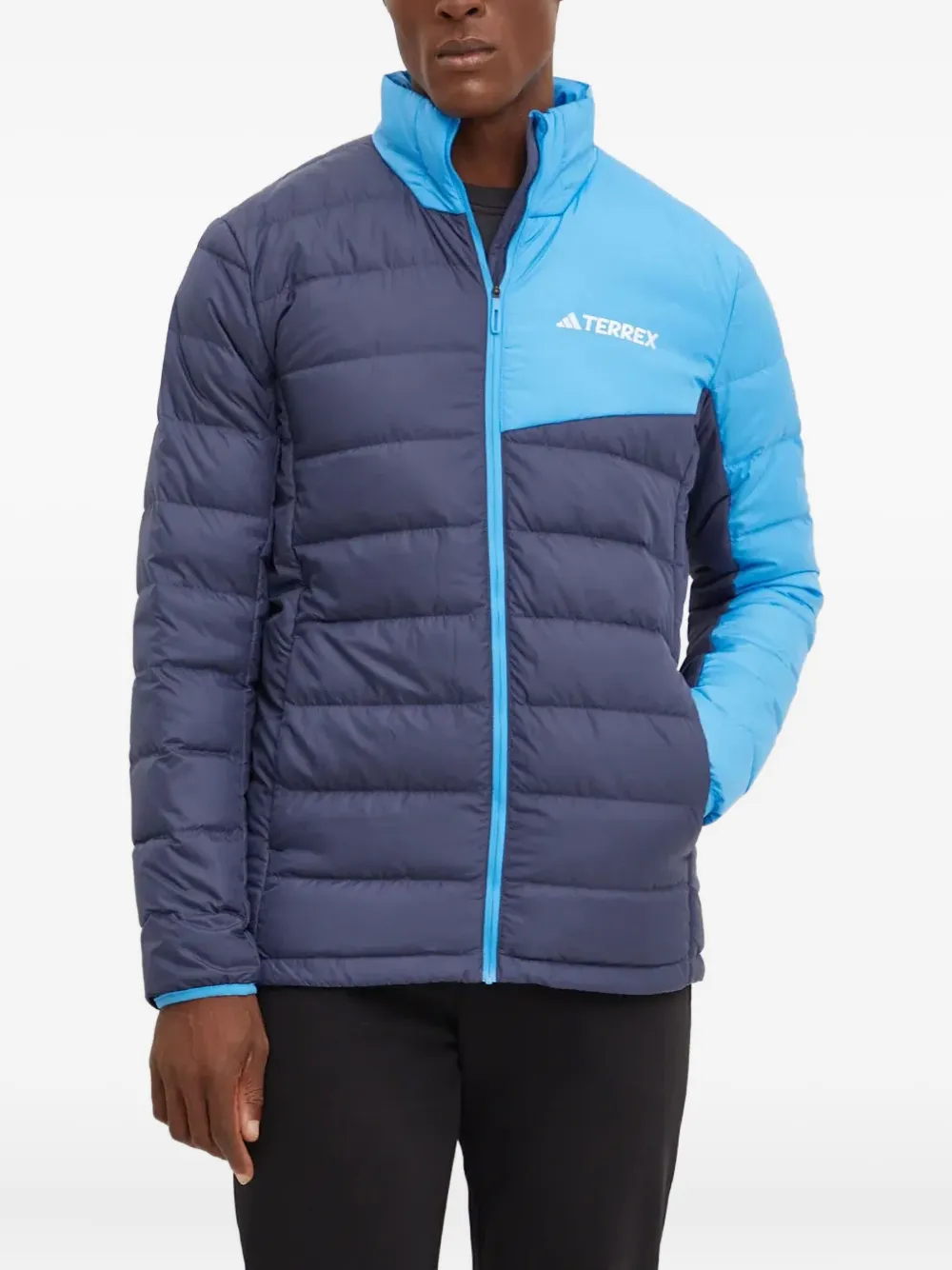 

Стеганая куртка двухцветного дизайна adidas, синий