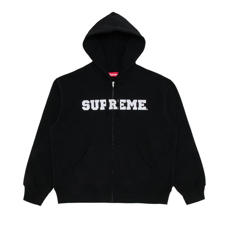 

Толстовка Supreme Collegiate Appliqué Zip Up Hooded Sweatshirt, Black