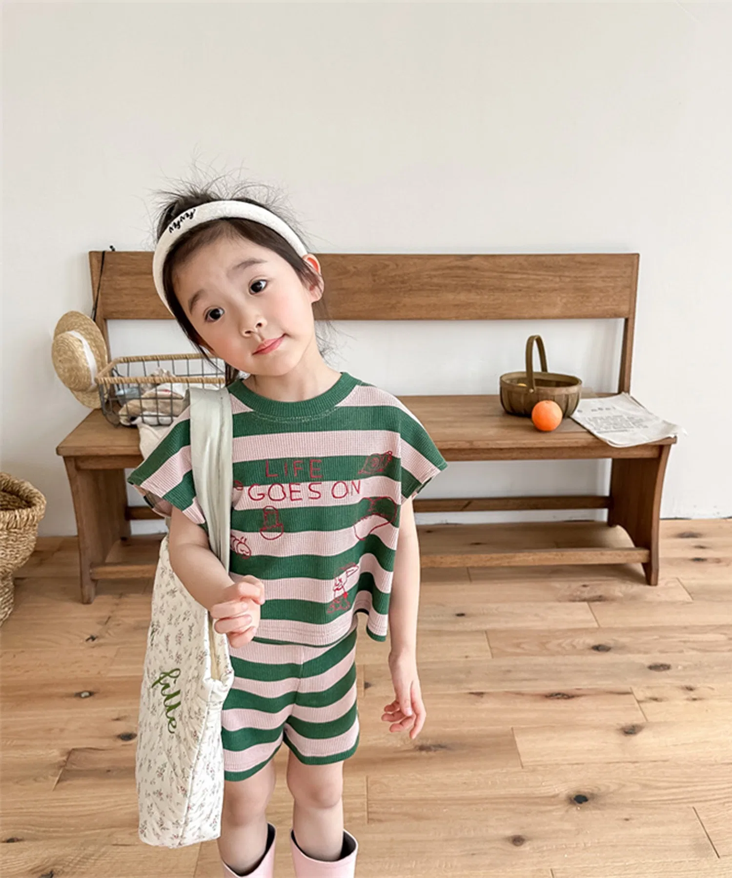 【aimoha-KIDS-】Комплект из футболки и шорт Border (SS)