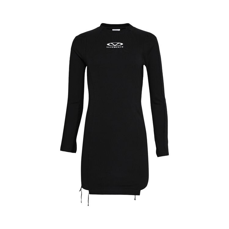 

Платье Vetements Oval Logo Cut-Up Mini Dress Black/White, черный