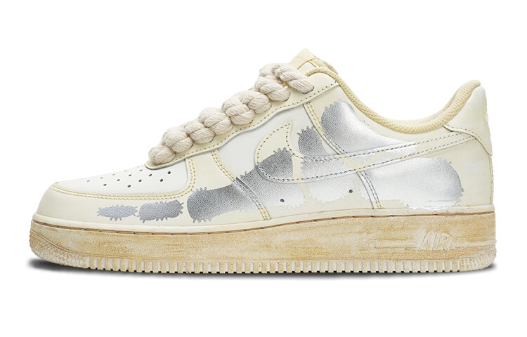 

Кроссовки Nike Air Force 1 Skateboarding Shoes Women's Low-top Beige/Silver, белый
