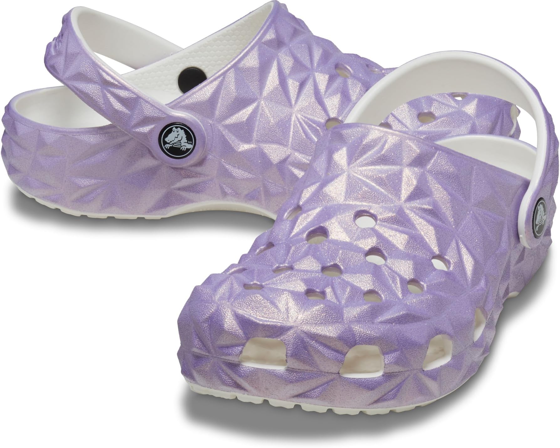 

Сабо Crocs Kids Classic Geometric Clog, цвет Iridescent White