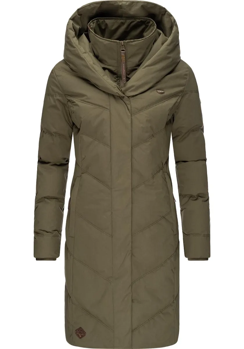 

Зимняя куртка Ragwear "Natalka II Intl.", с капюшоном, стильная стеганая зимняя парка с большим капюшоном, зеленый