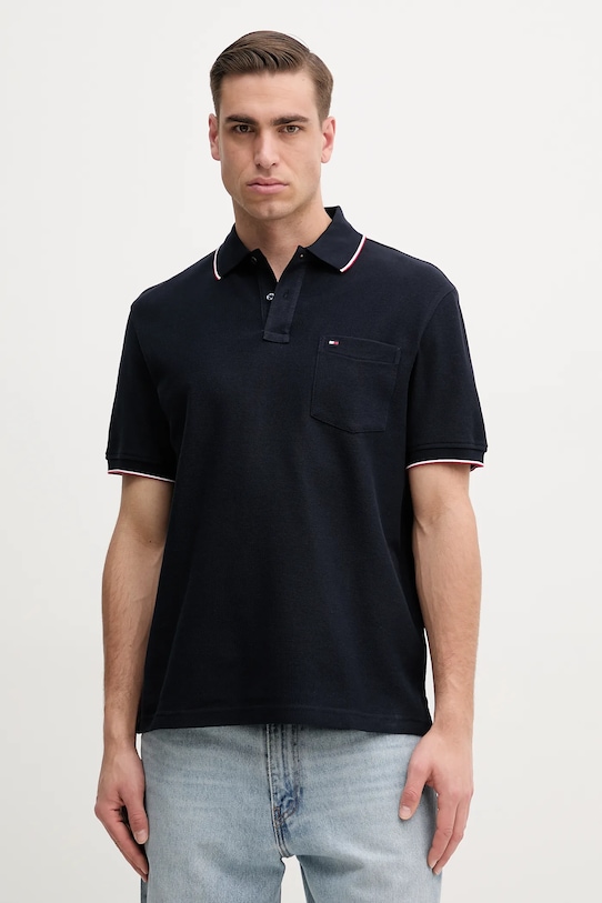 

Хлопковая поло Tommy Hilfiger, темно-синий