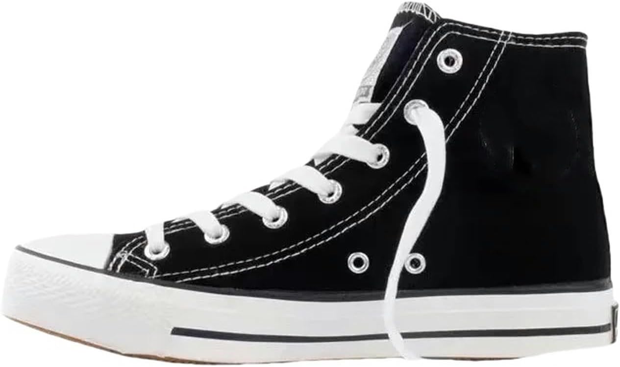 

Женские высокие кеды из канвы, спортивные повседневные кроссовки для мужчин и женщин Shendm, черный