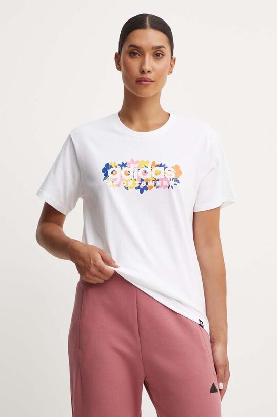 

Хлопковая футболка adidas, белый