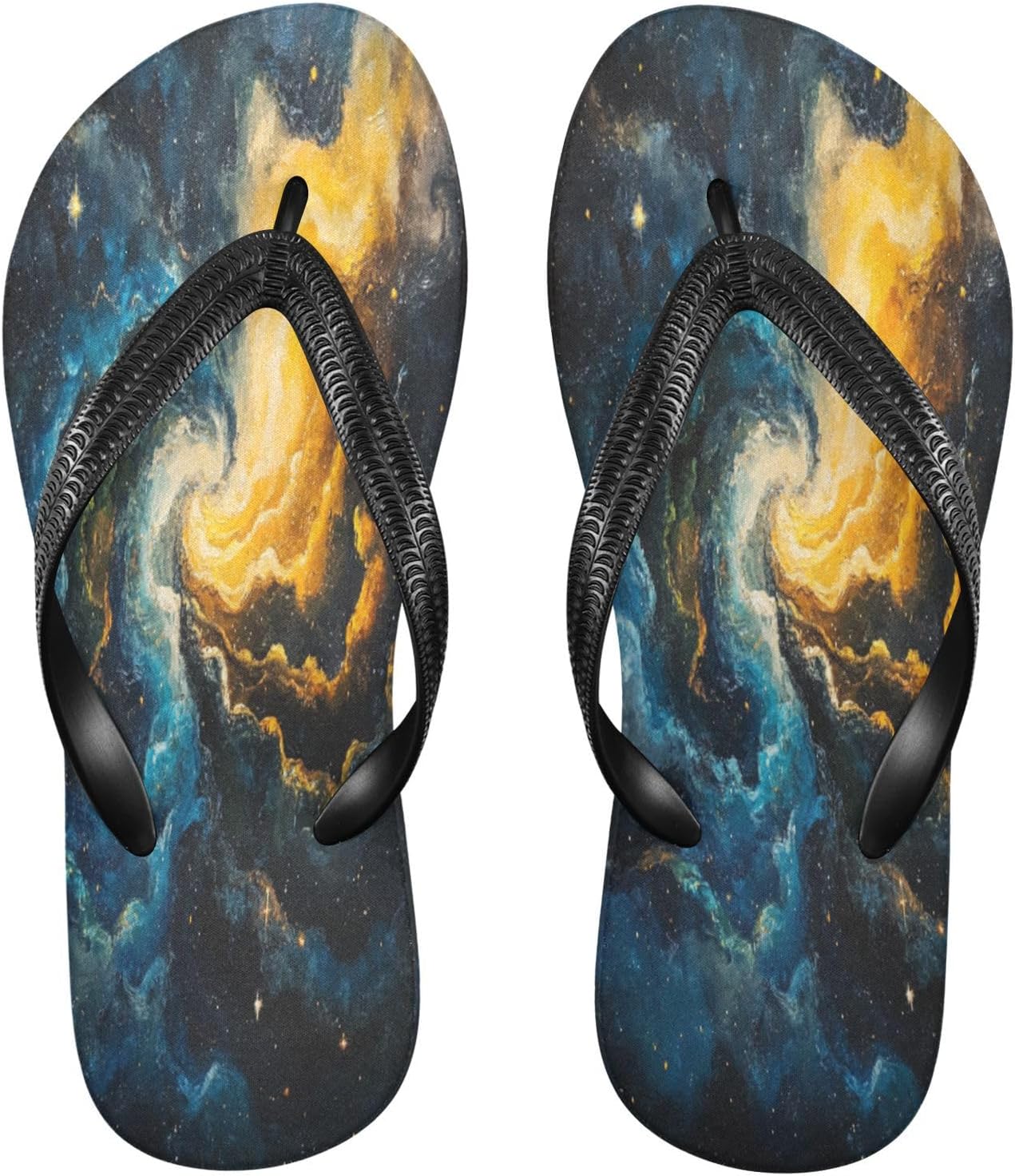 

Женские и мужские шлепанцы с Сандалиими с принтом синей туманной туманности, резиновые, нескользящие, летние тапочки для пляжа и душа Sinestour