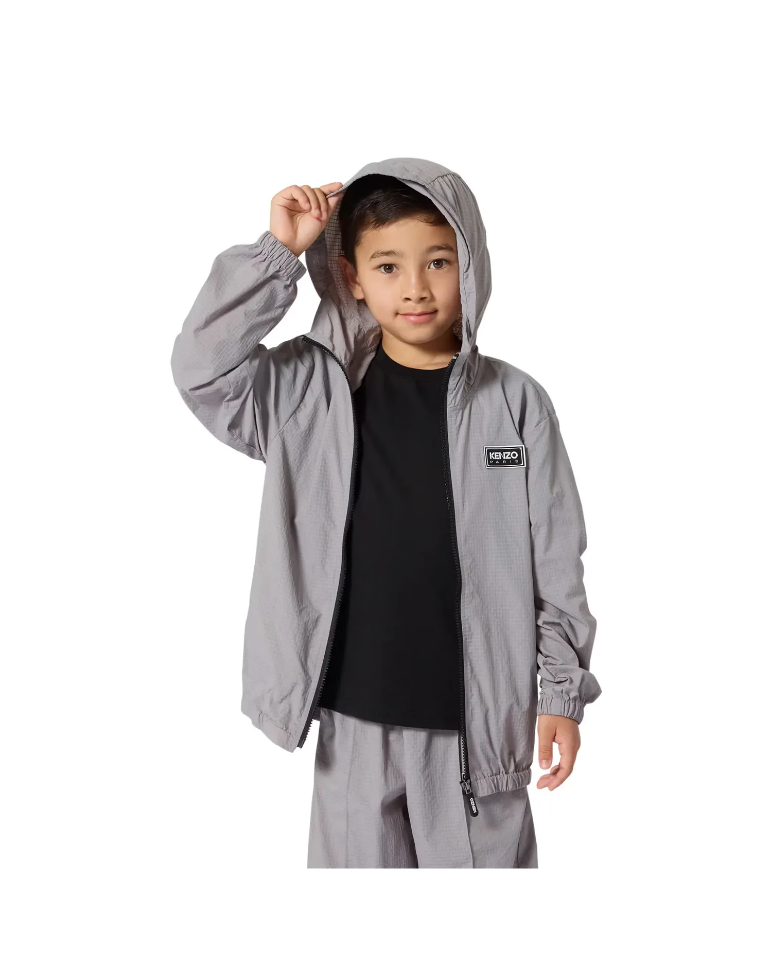 Футболка для мальчика с коротким рукавом, однотонная, из хлопка Kenzo Kids, черный — фото 3