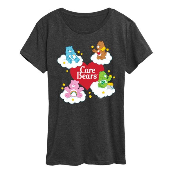 

Женская футболка Care Bears с принтом в виде сердца и логотипом медвежонка Licensed Character, серый