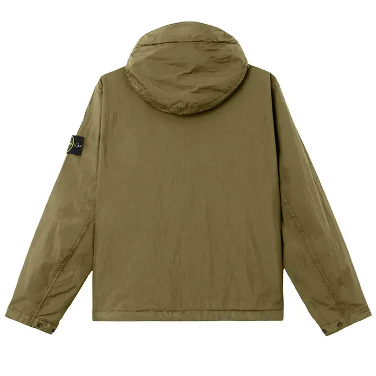 Легкая куртка с капюшоном Stone Island Crinkle Reps NY, цвет «Военно-зеленый» — фото 2