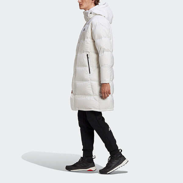 Пуховик adidas Puffy Long Co Hooded Down Jacket Men's White, белый — фото 4