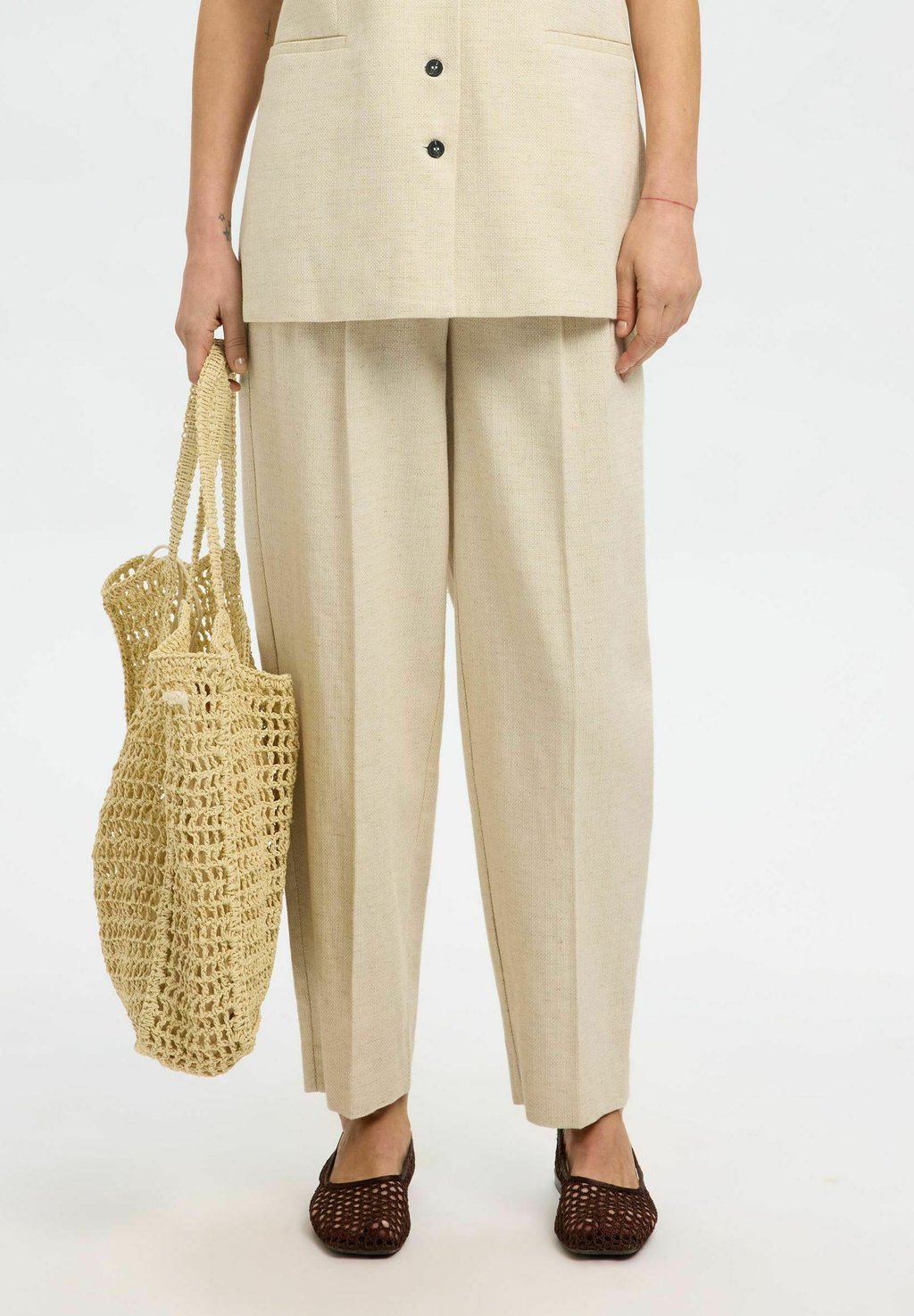 

Брюки BARREL FIT HIGH WAIST Selected Femme, кремовый
