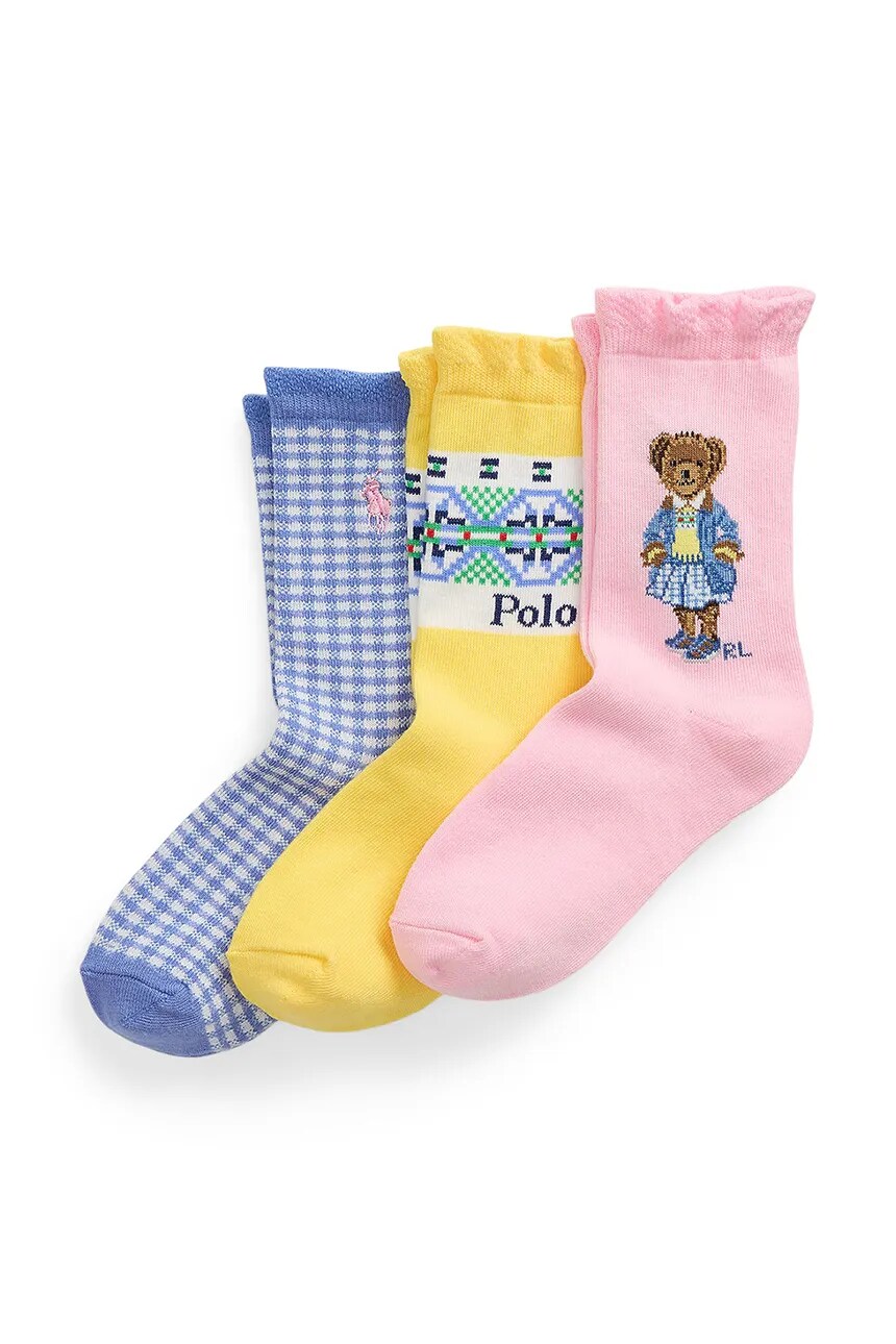 

Детские носки 3 пары в упаковке Polo Ralph Lauren, желтый