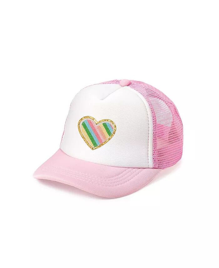 

Шапка с нашивкой в виде радужного сердца для девочек Sweet Wink, розовый