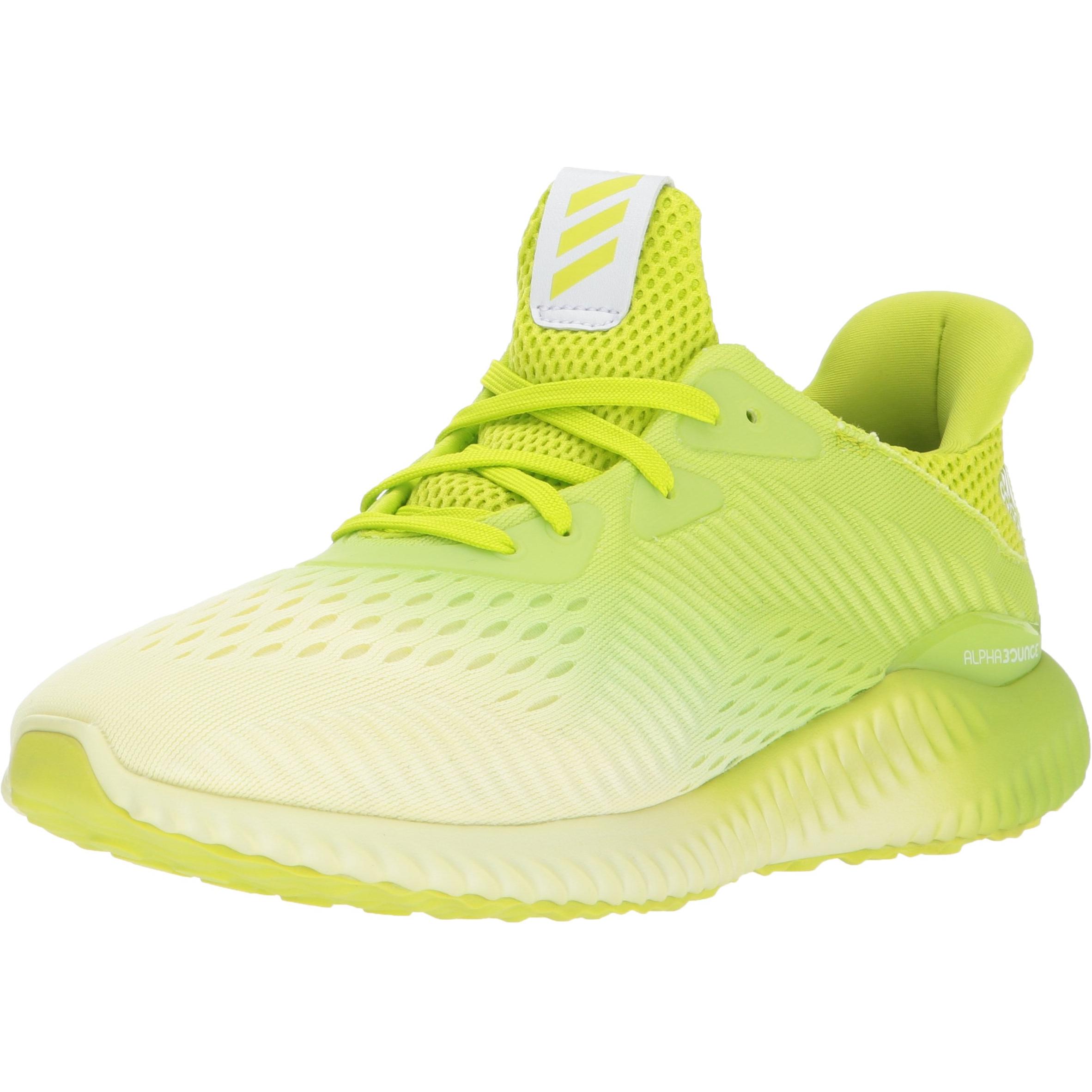 

Adidas AlphaBounce нескользящие амортизаторы низкие детские беговые кроссовки yellow green для подростков