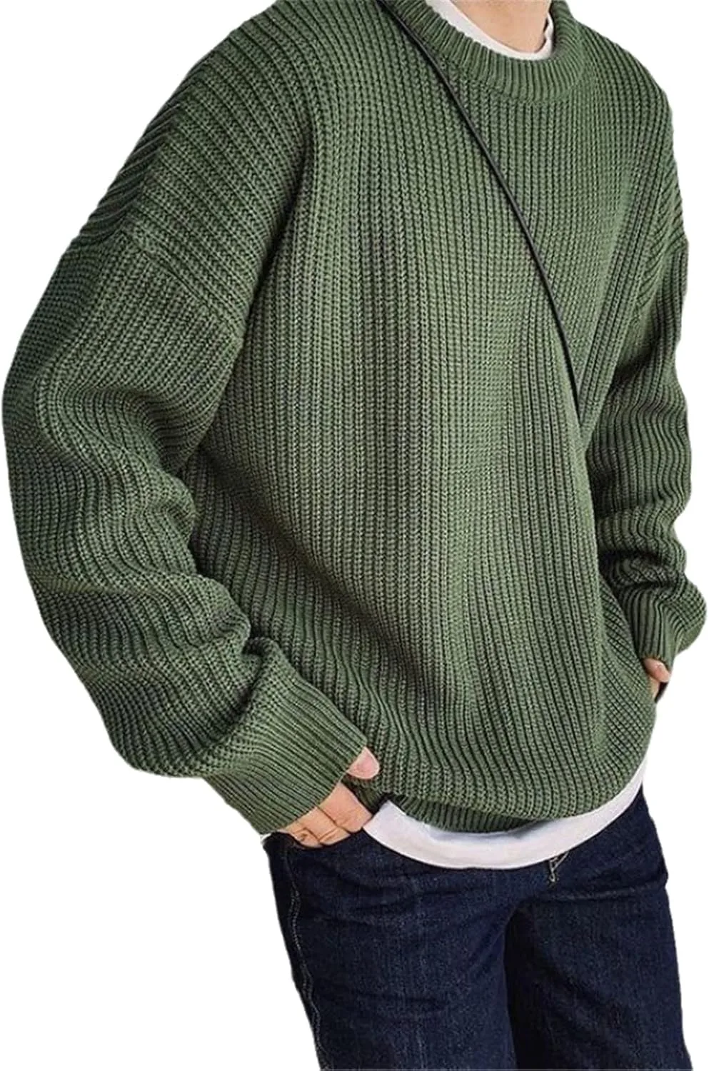 

Hourvnei модный свитер мужской осенний однотонный шерстяной slim fit