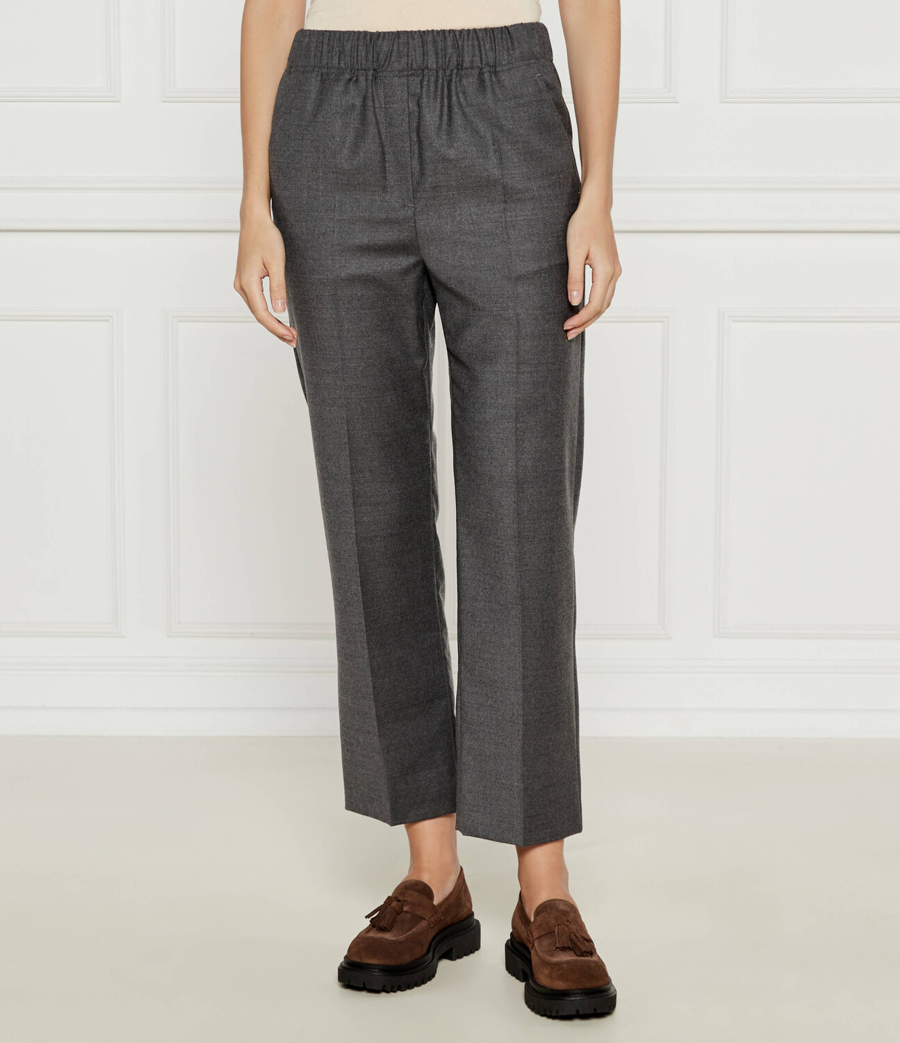 

Брюки Weekend MaxMara HATELEY Comfort fit, серый