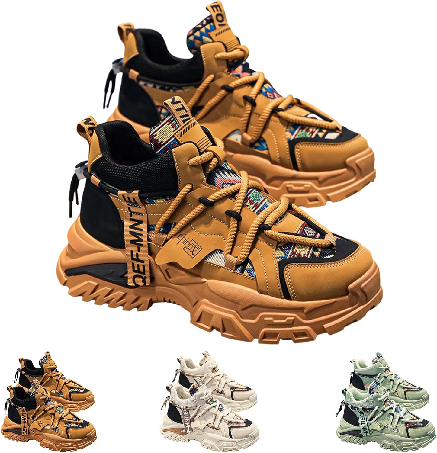 

Модные мужские ретро-кроссовки на толстой подошве с шнуровкой- удобные и противоскользящие, подходят для активного отдыха в любое время года Gezolligheid, оранжевый