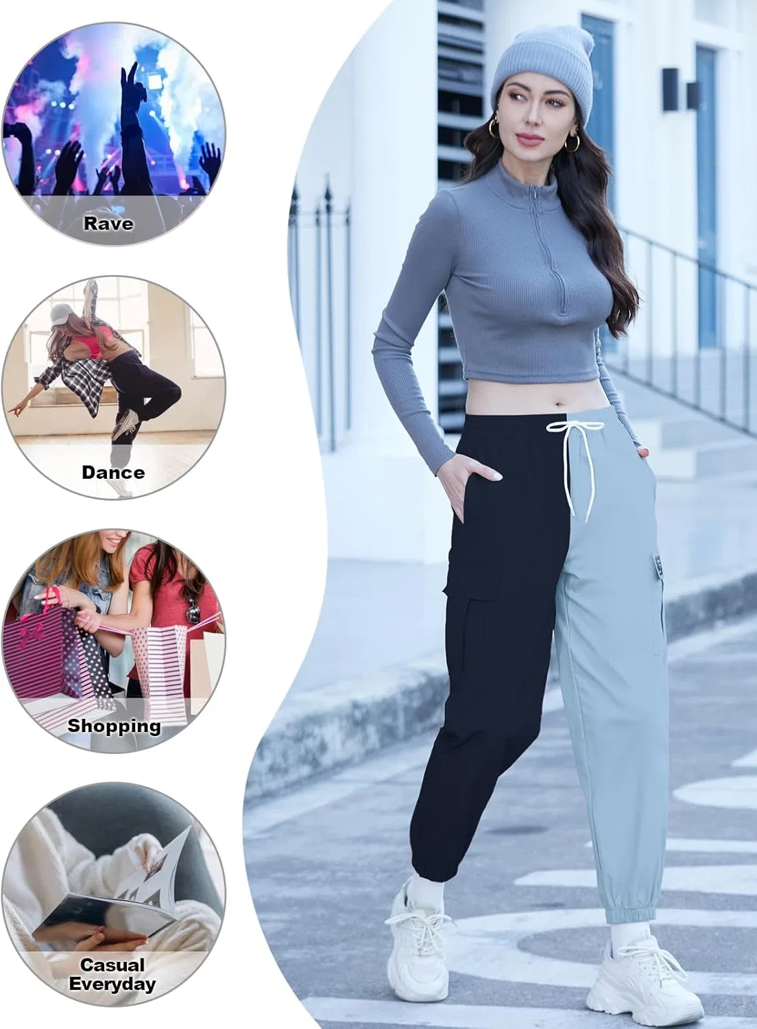Джоггеры SANGTREE, Colorblock-navy Blue — фото 4