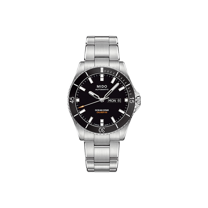 

MIDO Часы Men's Leader Submariner Watch, Black Dial Silver Strap