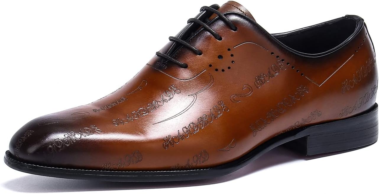 

Мужские оксфорды, классические туфли-броги с перфорацией на мыске, дерби на шнуровке, из натуральной кожи, модная обувь для бизнеса, повседневной носки, выпускного вечера, свадьбы, смокинга Santimon, Tan