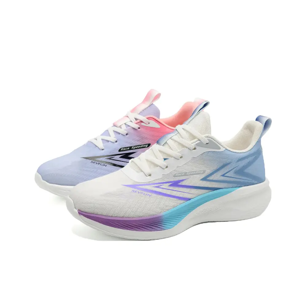 

7 SEVFUN Низкие кроссовки для бега унисекс синие и розовые непарные, цвет Blue Pink Mismatched