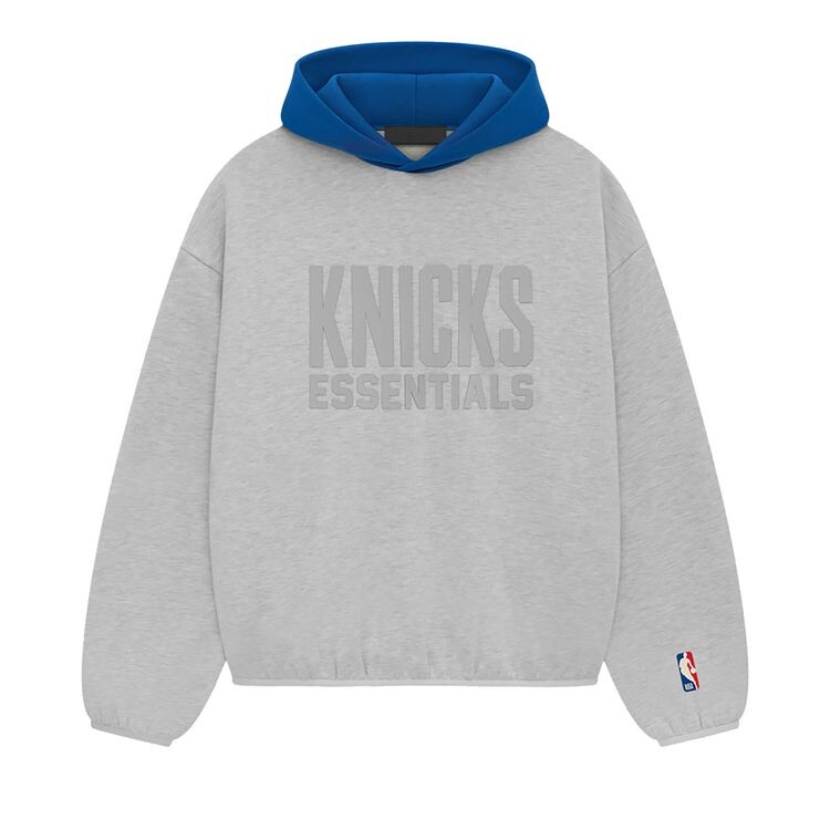 

Худи Fear of God Essentials x NBA Knicks Hoodie Light Heather, серый