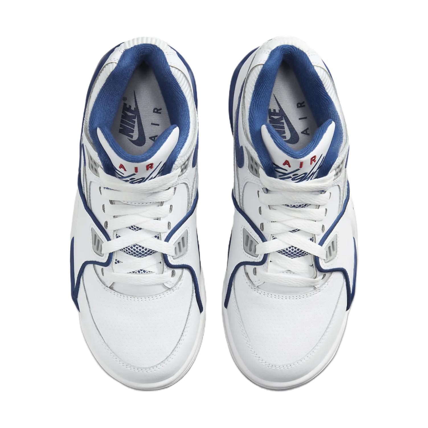 Nike Air Flight 89 Амортизаторы Mid Top Детские Повседневные Кроссовки Белый Синий, Белый Тёмный Королевский Синий — фото 4