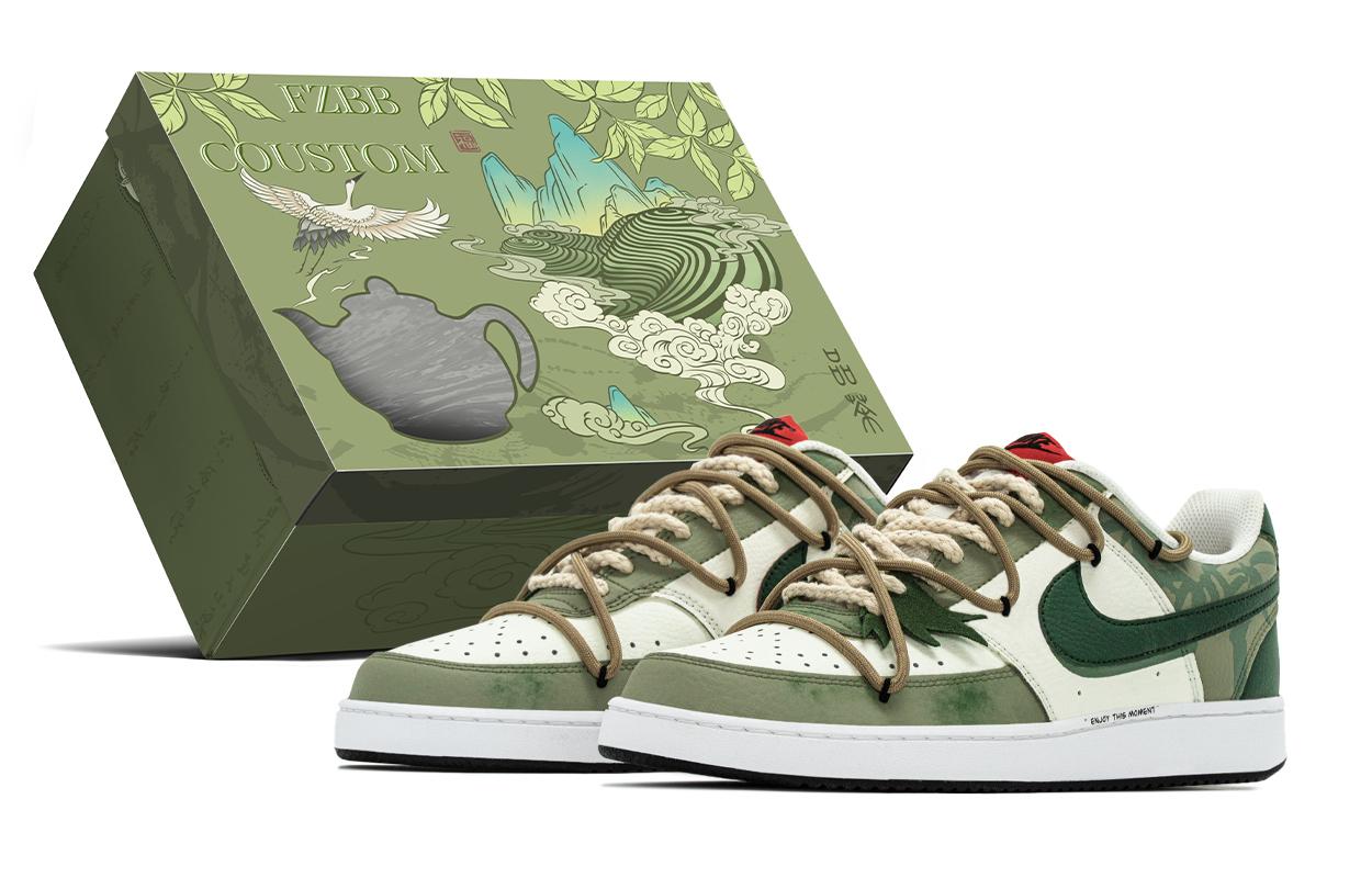 

Nike Court Vision 1 Bamboo Forest, китайский стиль, устойчивые к истиранию, низкие, мужские скейтборд кроссовки, green