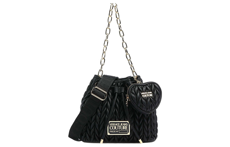 

VERSACE JEANS COUTURE Полиэстер комбо сумка ведро портативная сумка через плечо, женская сумка через плечо черная