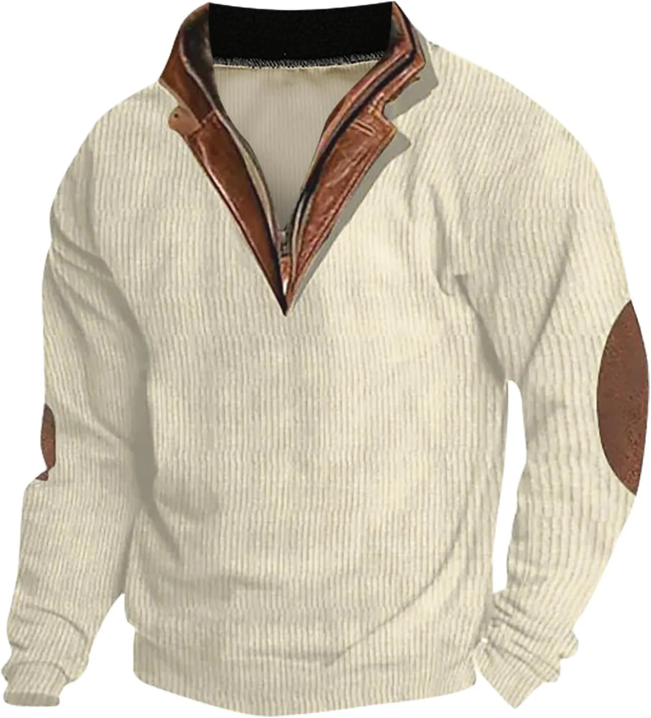 

Мужской вязаный свитер Quarter Zip Mock Neck, легкий, с длинными рукавами, в военном стиле