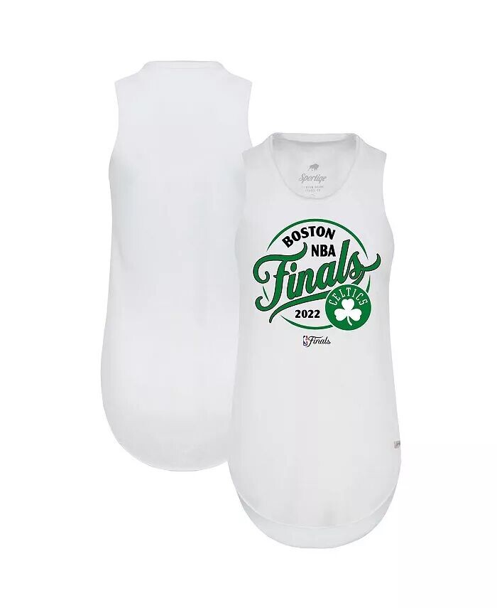 

Женская белая майка Janie Tri-Blend для финала НБА Boston Celtics 2022 Sportiqe