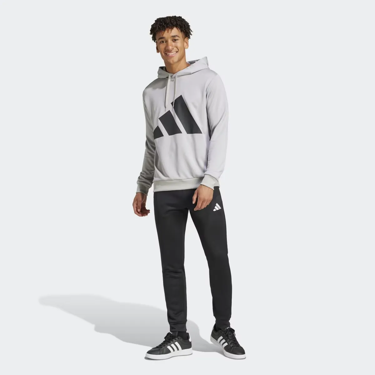 

Мужской спортивный костюм с капюшоном Adidas Sportswear Big Logo French Terry, серый