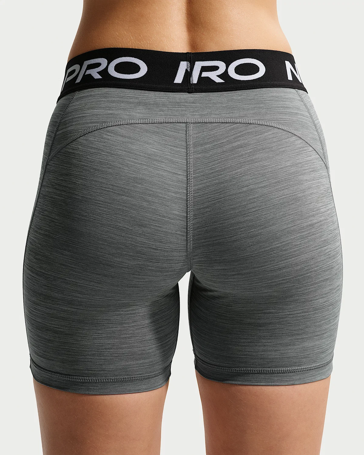 Женские шорты Nike Pro 365 с завышенной талией, 5", Smoke Grey/Heather/Black/White — фото 3