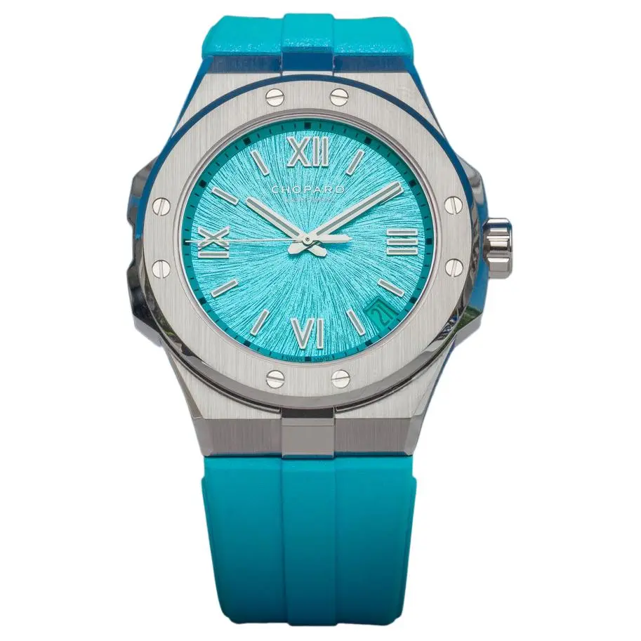 

Chopard Часы alpine eagle с автоматическим механическим механизмом, мужские, диаметр 41 мм, синий циферблат, корпус из нержавеющей стали, ремешок из резины