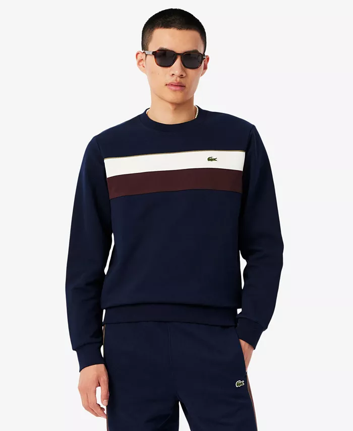 

Мужская толстовка с круглым вырезом в стиле колорблок Lacoste