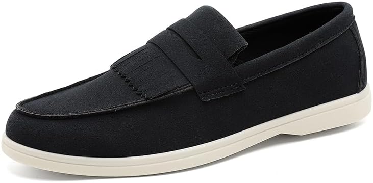 

Мужские замшевые лоферы с бахромой, повседневные слипоны с легкой удобной подошвой Generic, темно-синий