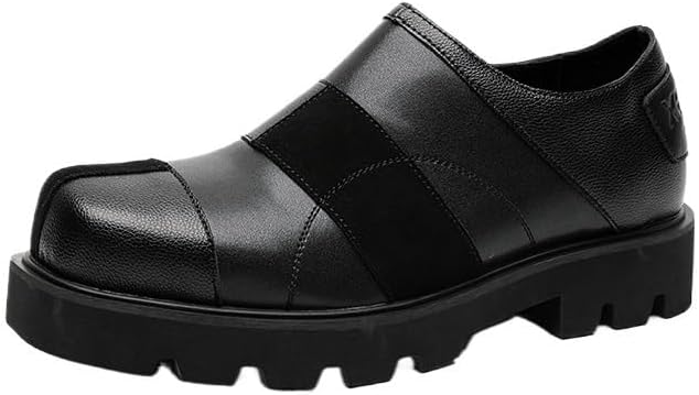 

Мужские кожаные туфли, оксфорды, дерби, лоферы, слипоны, платформа, протекторная подошва, нескользящие, удобные, для вождения, повседневные, деловые Zestrelax, черный