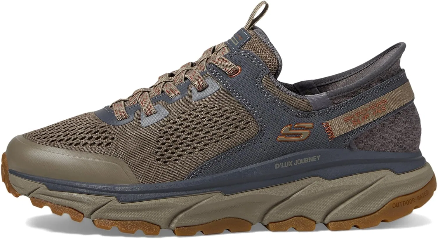 Мужские слипоны Skechers D'lux Journey, Light Brown Anthracite — фото 4