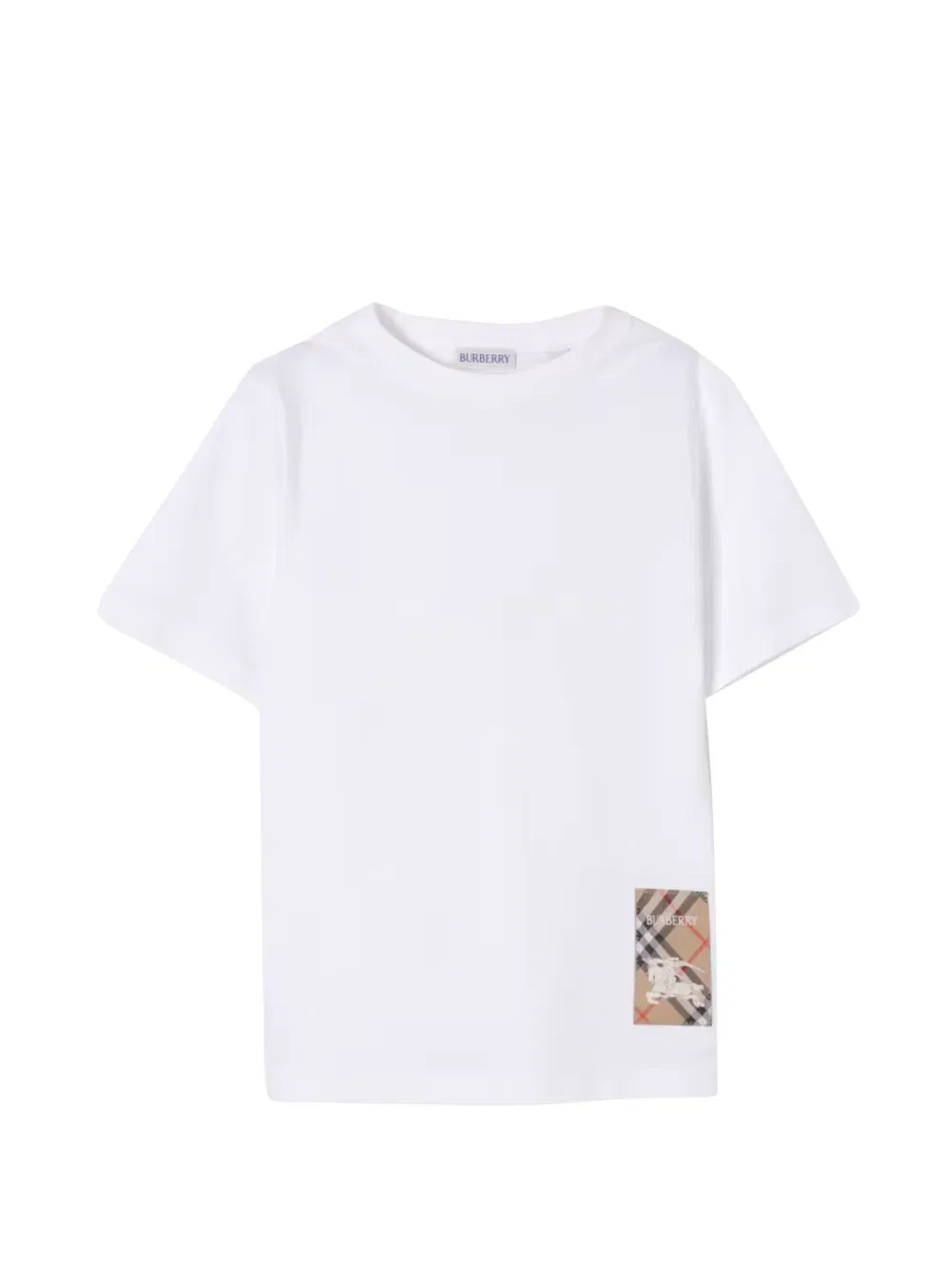 Футболка с логотипом Check-Patch Burberry Kids, белый