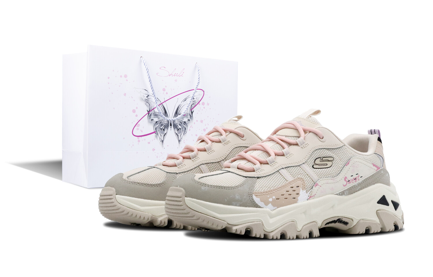 

DLITES Outdoor Performance Shoes Women's Low-top Pink Khaki Skechers
