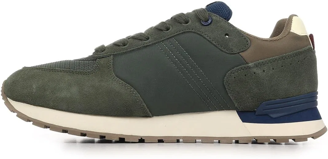 Мужские низкие кроссовки COLMAR Travis Authentic, Military Green Dk Denim Brown — фото 4