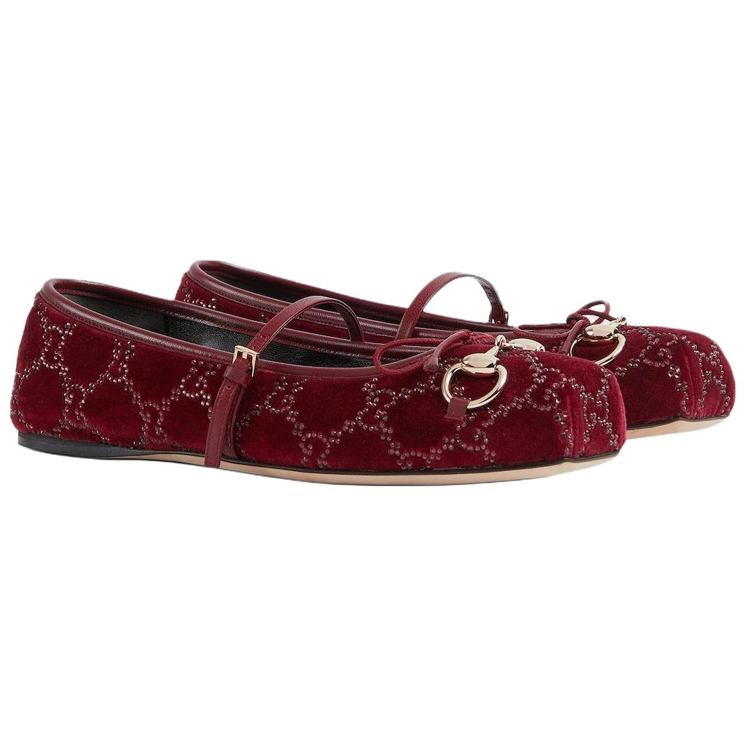 GUCCI Туфли Mary Jane с пряжкой Horsebit для женщин красные — фото 4