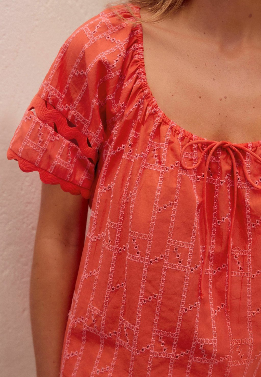Блуза BRODERIE RIC RAC Next, оранжевый — фото 4