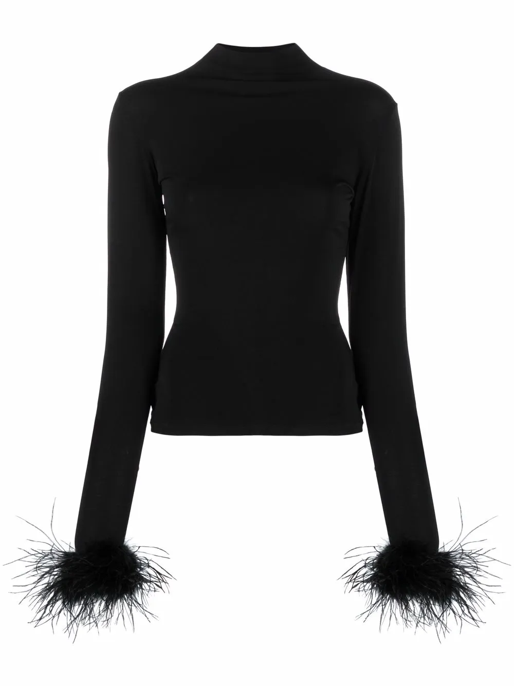 

Топ с высоким воротником и перьями Atu Body Couture, черный
